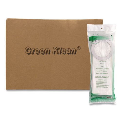 Vacuum Accessories | Green Klean GK-QVAC GK-Q-Vac Replacement Vacuum Bag (10/Carton) image number 0