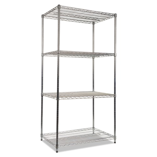Racks & Shelving | Alera ALESW503624SR NSF Certified Industrial 4-Shelf 36 in. x 24 in. x 72 in. Wire Shelving Kit - Silver image number 0