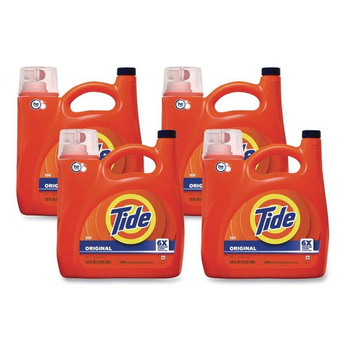 Laundry Detergents | Tide 80866053 132 oz HE Liquid Laundry Detergent - Original Scent (4/Carton) image number 0