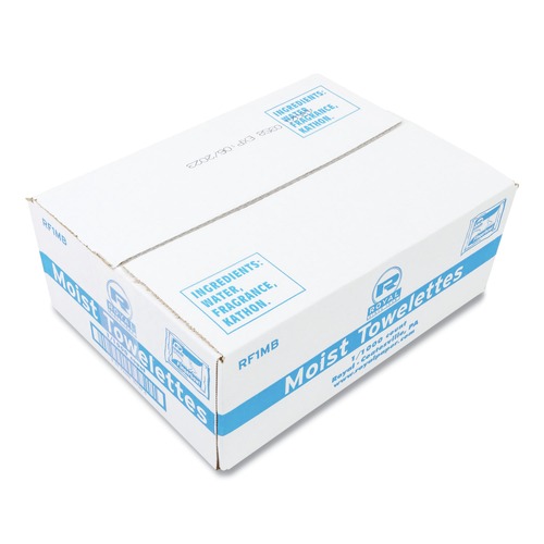 Cleaning Cloths & Wipes | AmerCareRoyal RF1MB 4 in. x 6 in. Individually Wrapped Moist Towelettes - Lemon Scent White (1000/Carton) image number 0