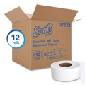 Toilet Tissues | Scott 07223 Essential 3.55 in. x 2000 ft. Septic Safe JRT Jumbo Roll Bathroom Tissue - White (12 Rolls/Carton) image number 1