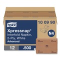 Dispenser Napkins | Tork 100990 2-Ply 6.5 in. x 8.5 in. Xpressnap Interfold Dispenser Napkins - White (12/Carton) image number 3