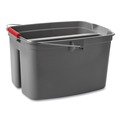 Buckets & Wringers | Rubbermaid Commercial FG262888GRAY 18 in. x 14.5 in. x 10 in. 19 qt. Plastic Double Utility Pail - Gray image number 1