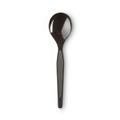 Disposable Spoons | Dixie SH517 5-3/4 in. Heavyweight Plastic Cutlery Soup Spoons - Black (1000/Carton) image number 0