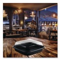 Food Containers & Lids | Anchor 4118515 8.46 in. x 8.46 in. x 2.91 in. 32 oz. Culinary Squares 2-Piece Microwavable Container - Clear/Black (150/Carton) image number 3