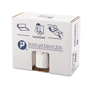 Inteplast Group WSL3339XHW 33 in. x 39 in. 33 Gallon 0.8 mil Low-Density Commercial Can Liners - White (150/Carton)
