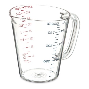 MEASURING CUPS AND SPOONS | Carlisle 4314307 1-Quart Commercial Plastic Measuring Cup - Clear