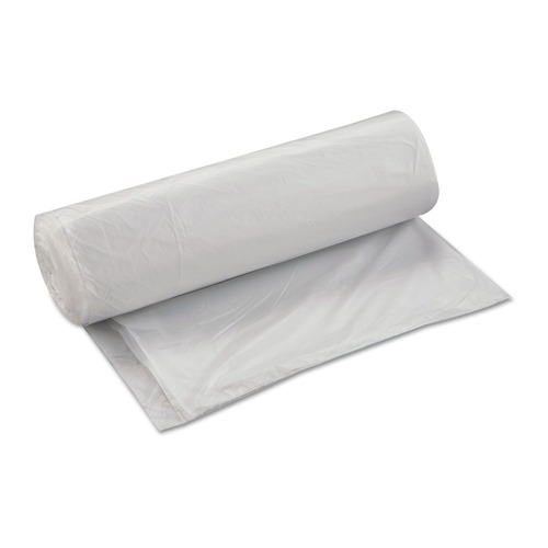 High-Density Trash Bags | Inteplast Group S404817N 45 gal. 17 microns 40 in. x 48 in. High-Density Interleaved Commercial Can Liners - Clear (25 Bags/Roll, 10 Rolls/Carton) image number 0