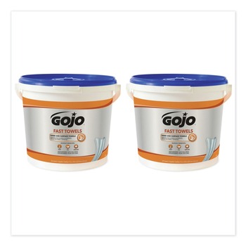 GOJO Industries 6299-02 9 in. x 10 in. Fast Towels Hand Cleaning Towels - White (2/Carton)