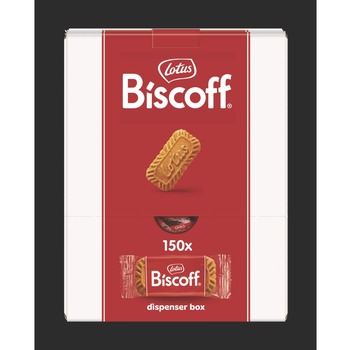 Biscoff 50639 0.22 oz Bag Cookies Dispenser Box, Caramel Cookie (150/Carton)