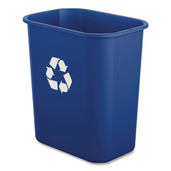 Boardwalk TCIND312BLR 3 Gallon Polypropylene Deskside Recycling Bin - Blue
