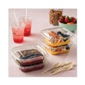 Food Containers & Lids | Pactiv Corp. SACLF07 EarthChoice 7.38 in. x 7.38 in. x 0.26 in. Square Recycled Bowl Flat Lid - Clear (300/Carton) image number 4