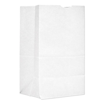Ross & Wallace Paper Products 120321500PK/BL 8.13 in. x 5.88 in. x 12.5 in. #20 Squat Size Grocery Paper Bags - White (500/Bundle)