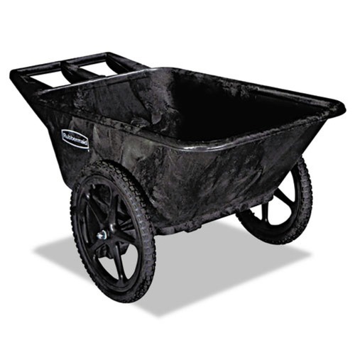 Wagons and Wheelbarrows | Rubbermaid Commercial FG564200BLA 32.75 in. x 58 in. x 28.25 in. 300 lbs. Capacity Big Wheel Agriculture Wheelbarrow - Black image number 0