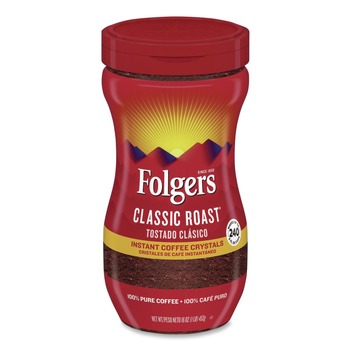 Folgers 2550006922 16 oz. Jar Classic Roast Instant Coffee Crystals