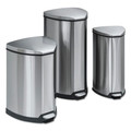 Indoor Waste Receptacles | Safco 9685SS 4 Gallon Stainless Steel Step-On Receptacle - Chrome/Black image number 1
