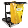 Perforated Roll & Hand Towels | Impact 6850 3 Shelves 1 Bin 20.5 in. x 48 in. x 38 in. Plastic Janitorial Cart - Yellow image number 0
