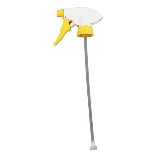 Sprayers, Hoses and Nozzles | Impact 60192491 9.88 in. Tube Chemical Resistant Trigger Sprayer Fits 32 oz. Bottles - Yellow/White (24/Carton) image number 0