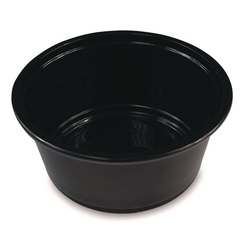 Cups | Boardwalk BWKPRTN325BL 3.25 oz. Polypropylene Souffle/Portion Cups - Black (2500/Carton) image number 0