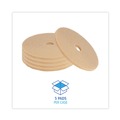 Floor Pads-Cleaning, Buffing & Polishing | Boardwalk BWK4020ULT 20 in. Diameter Burnishing Floor Pads - Tan (5/Carton) image number 3