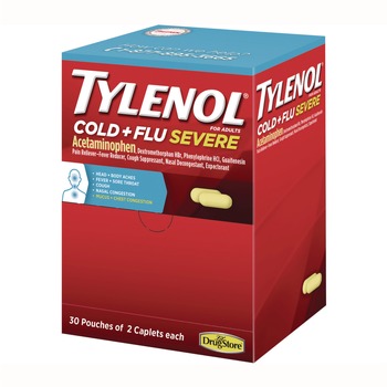 Tylenol 64568 Cold and Flu Severe Caplets (30/Box)