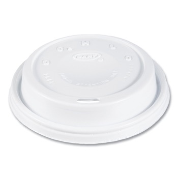 Dart 16EL Cappuccino Dome Sipper Lids Fits 12 oz. to 24 oz. Hot Cups - White (1000/Carton)
