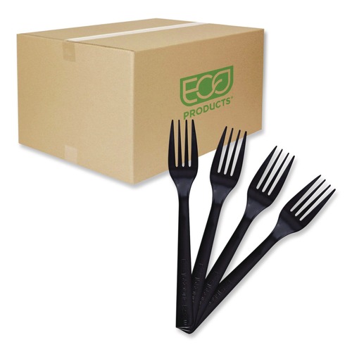 Disposable Forks | Eco-Products EP-S112 6 in. 100% Recycled Content Fork (1000/Carton) image number 0
