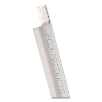 JANITORIAL | Eco-Products EP-ST990 9.5 in. Wrapped Plastic Straw - Clear (4800/Carton)