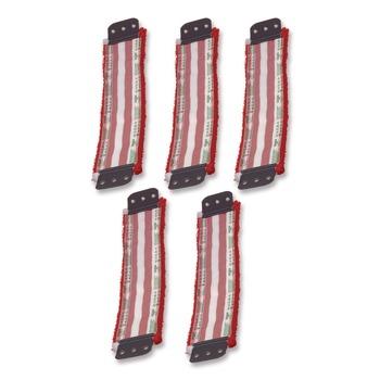 MOP HEADS | Unger MD40R SmartColor MicroMop 7.0, 16-in, Red/White, 5/Carton