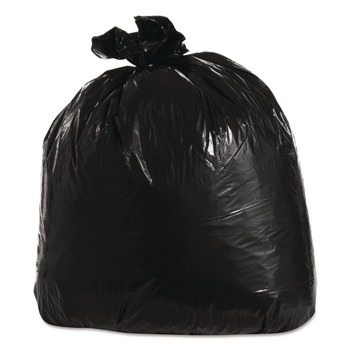 Trinity Plastics 100428 33 in. x 39 in. 33 gal. 1.25 mil Flat Pack Low-Density Can Liners - Black (100/Carton)