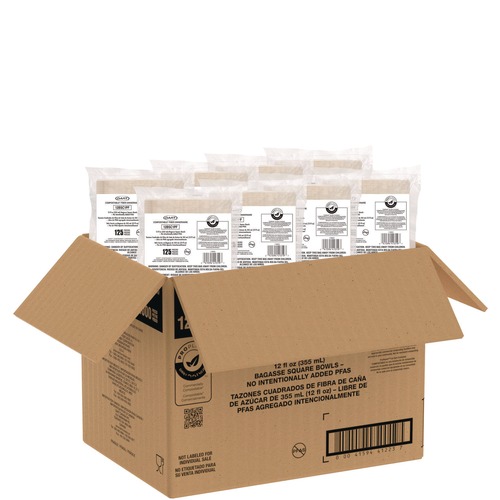 Bowls | Dart 12BSC1PF 12 oz. ProPlanet Seal Compostable Molded Fiber Dinnerware Bowl - Tan (8 Packs/Carton) image number 0