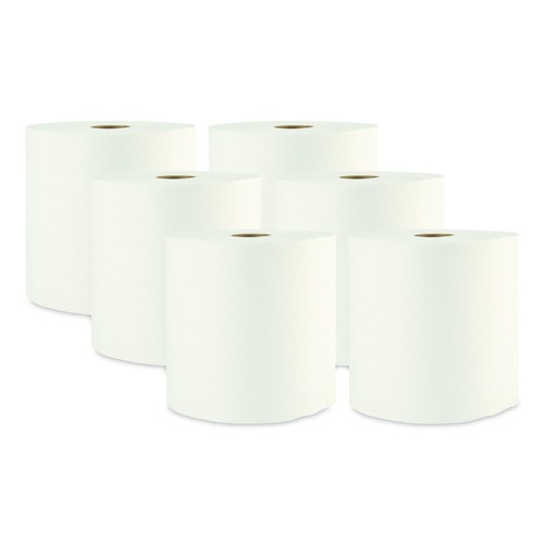 Perforated Roll & Hand Towels | Boardwalk BWK35XTRA 1-Ply 8 in. x 800 ft. Xtra Roll Towels - White (6 Rolls/Carton) image number 0