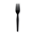 Disposable Forks | Dixie FH53C7 Individually Wrapped Heavyweight Polystyrene Forks - Black (1000/Carton) image number 1