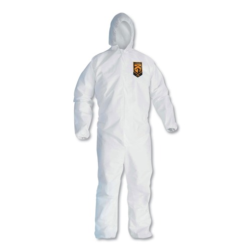 Cleaning Cloths & Wipes | Ansell KCC 46112 A30 Elastic-Back and Cuff Hooded Coveralls - Medium, White (25/Carton) image number 0