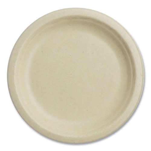 Plates | World Centric PL-SC-U7-LFS 7 in. Diameter Paper Fiber Plates - Natural (1000/Carton) image number 0