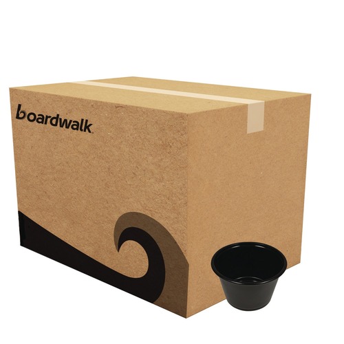 Cups | Boardwalk BWKPRTN4BL 4 oz Plastic Souffle/Portion Cups - Black (2500/Carton) image number 0