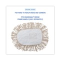 Mop Heads | Boardwalk BWK1491 17.5 in. x 13.5 in. Cotton Wedge Dust Mop Head - White image number 4