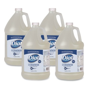 Dial Professional 23400 82838 1 Gallon Antibacterial Liquid Hand Soap for Sensitive Skin Refill - Light Floral Scent (4/Carton)