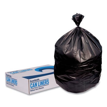 LOW DENSITY TRASH BAGS | Boardwalk H5645TKKR01 23 Gallon 0.9 mil 28 in. x 45 in. Linear Low Density Can Liners - Black (200/Carton)