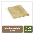 Disposable Forks | Dixie ANFBAM Mediumweight Bamboo Cutlery Fork - Light Golden (1000/Carton) image number 2