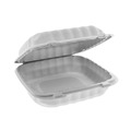 Food Containers & Lids | Pactiv Corp. YCN808010000 8.31 in. x 8.35 in. x 3.1 in. EarthChoice SmartLock Plastic Microwavable MFPP Hinged Lid Container - White (200/Carton) image number 0