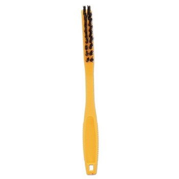 BRUSHES | Rubbermaid Commercial FG9B5600BLA 2.5 in. Brush 8.5 in. Handle Synthetic-Fill Tile and Grout Brush - Black/Yellow