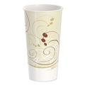 Cups | SOLO RNP21P-J8000 Symphony Design 21 oz Double Sided Poly Paper Cold Cups - Tan/Maroon/White (50/Pack, 20 Packs/Carton) image number 0
