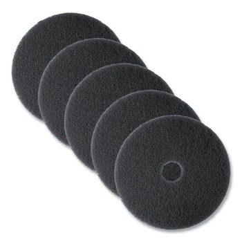FLOOR PADS STRIPPING | 3M 7300-17 17 in. Diameter Low-Speed High Productivity Floor Pads 7300 - Black (5/Carton)