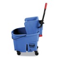 Buckets & Wringers | Rubbermaid Commercial FG758888BLUE WaveBrake 2.0 35 qt. Side-Press Plastic Bucket/Wringer Combos - Blue image number 1