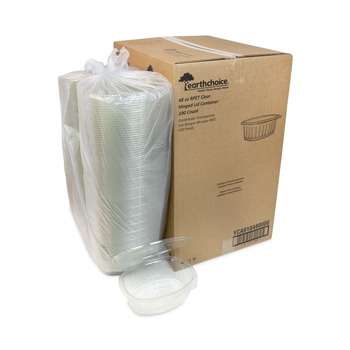 Pactiv Corp. YCA910480000 EarthChoice 48 oz. Recycled PET Hinged Container - Clear (190/Carton)