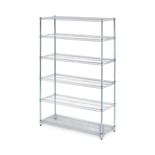 Racks & Shelving | Alera ALESW664818SR NSF Certified 6-Shelf 48 in. x 18 in. x 72 in. Wire Shelving Kit - Silver image number 0