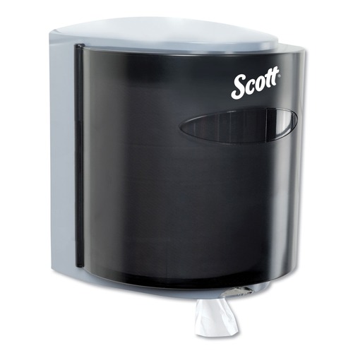 Towel Dispensers | Scott 09989 10.3 in. x 9.3 in. x 11.9 in. Roll Control Center Pull Towel Dispenser - Smoke/Gray image number 0