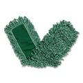 Mop Heads | Rubbermaid Commercial FGJ85700GR00 48 in. x 5 in. Microfiber Looped-End Dust Mop Heads - Green (12/Carton) image number 5