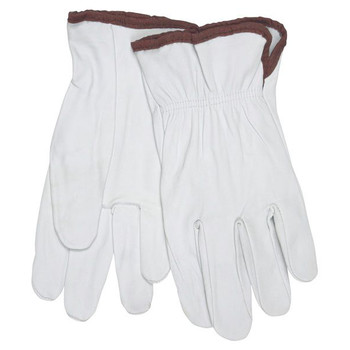 WORK AND WELDING GLOVES | MCR Safety 3601L 24-Piece Grain Goatskin Driver Gloves - Large, White